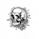 newspaper skull tattoo design idea