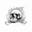 newspaper skull tattoo design idea