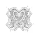 three intertwined hearts tattoo design idea
