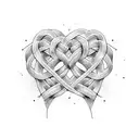 three intertwined hearts tattoo design idea
