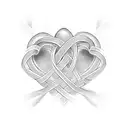 three intertwined hearts tattoo design idea