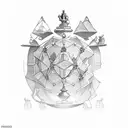 A mystical library with floating chess pieces, depicting the balance between strategy and knowledge. tattoo design idea