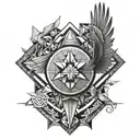 Geometric tattoo with icarus vetruvian me overthinking  tattoo design idea