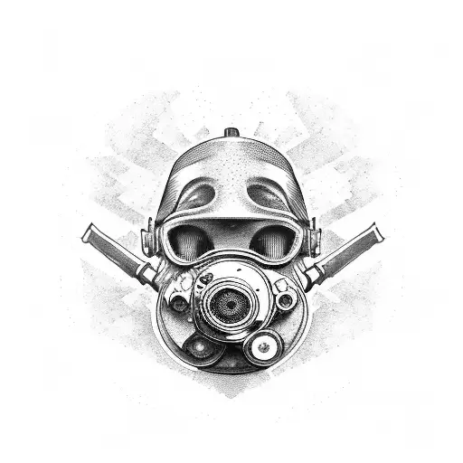 steampunk valve mask ukraine tattoo design idea