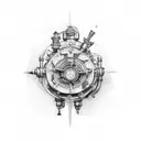 steampunk valve tattoo design idea