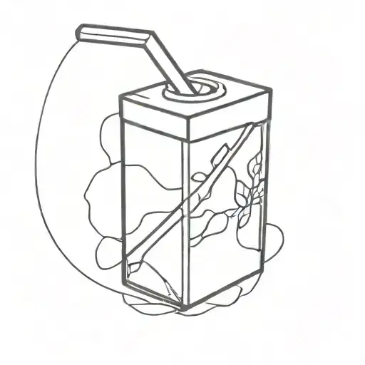 damaged juice box tattoo design idea