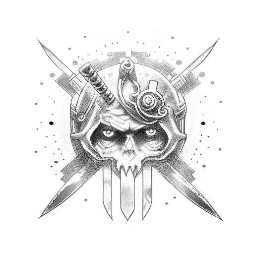 chain and zoro's swords tattoo design idea