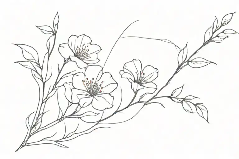 Statices and red thread tattoo design idea