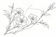 Statices and red thread tattoo design idea