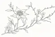 Statices and red thread tattoo design idea