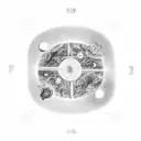 Illustration of a microscope revealing a hidden celestial scene tattoo design idea