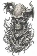 graveyard demon evil tattoo design idea