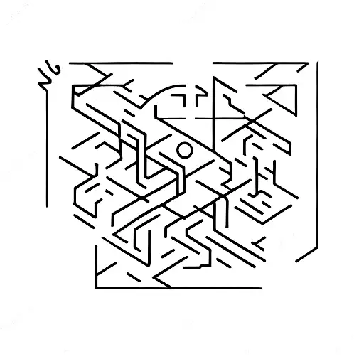 A minimalist tattoo of headphones with mathematical equations forming the cord tattoo design idea