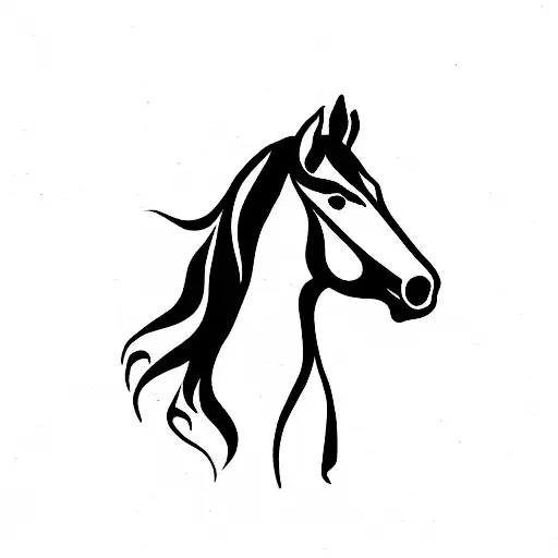 Single line horse tattoo.