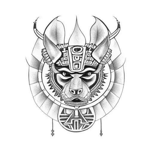 Aztec animal  tattoo design idea