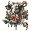 milking tattoo design idea