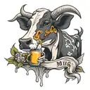 milking tattoo design idea