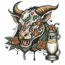 milking tattoo design idea