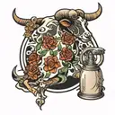 milking tattoo design idea