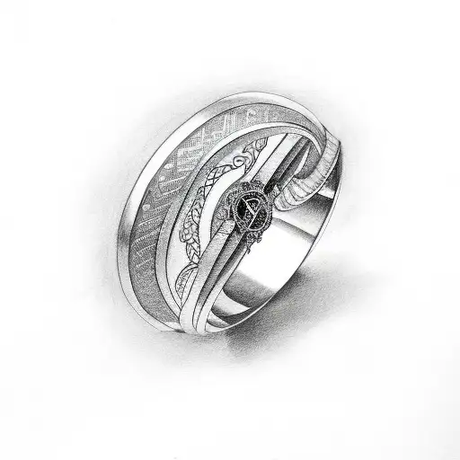 preet in english caligraphy for ring finger with a herat tattoo design idea