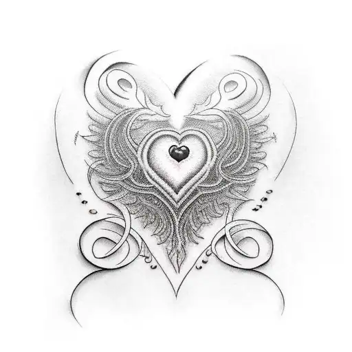 preet text with a heart tattoo design idea
