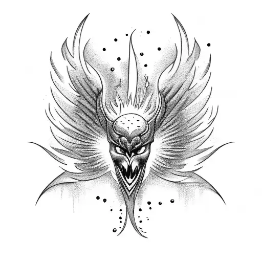 Phoenix with fire  tattoo design idea