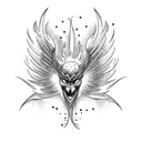 Phoenix with fire  tattoo design idea