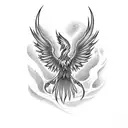 Phoenix with fire  tattoo design idea