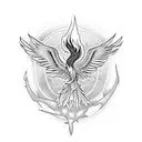 Phoenix with fire  tattoo design idea
