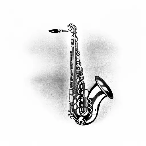 saxophone keys tattoo design idea