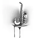 saxophone keys tattoo design idea