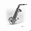 saxophone keys tattoo design idea