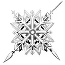 snowflake with swords tattoo design idea