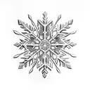snowflake with swords tattoo design idea