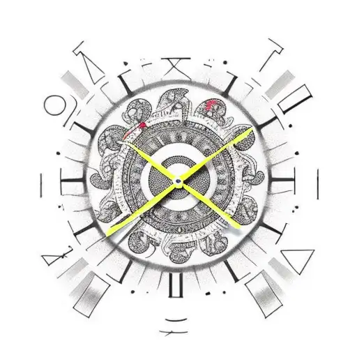 clock whit 13 digits  tattoo design idea
