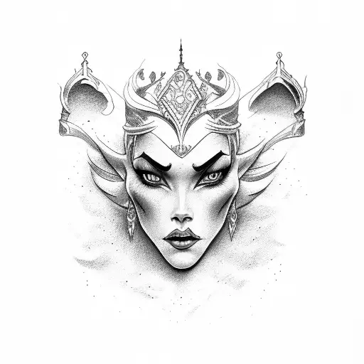 disney villains female tattoo design idea