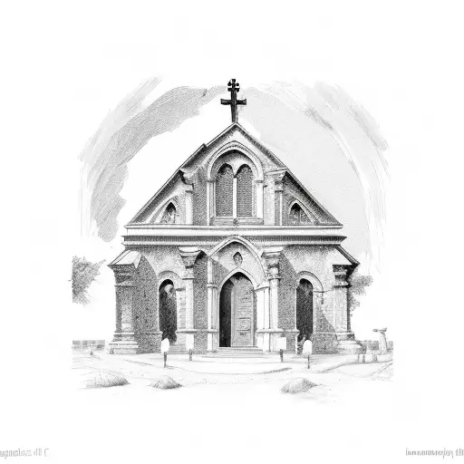 filler Roman church tattoo design idea