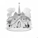 filler Roman church tattoo design idea