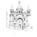 filler Roman church tattoo design idea