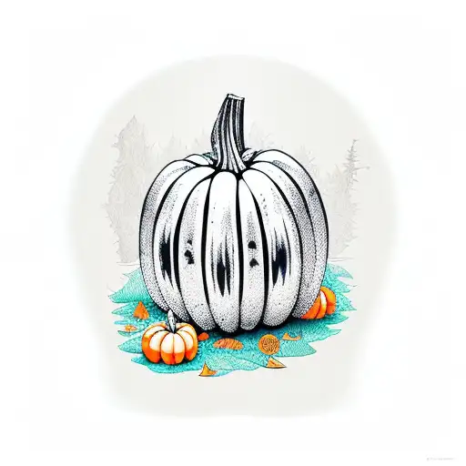 pumpkin tattoo design idea
