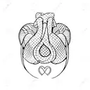 A minimalist tattoo design featuring an elephant with its trunk forming a heart shape, symbolizing the love and unity of sisters. tattoo design idea