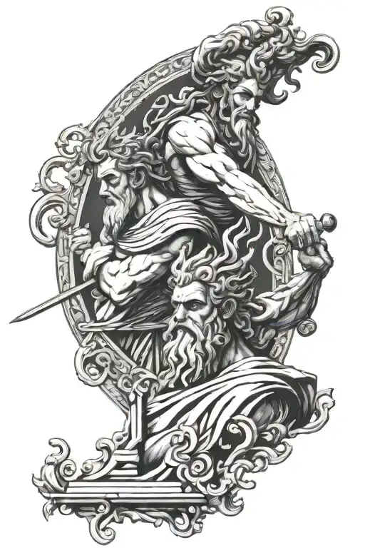zeus ve hades Greek god tattoo design idea