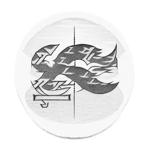 Japanese kanji character for strength and resilience amidst adversity, incorporated with a silhouette of a fighter in a victorious pose tattoo design idea