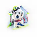 camp and dog tattoo design idea