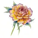 canary holding a marigold flower tattoo design idea