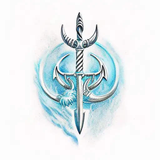 Bindass Tattoos  Poseidons Trident Symbol of emense power Poseidon as  well as being god of the sea was also known as the Earth Shaker because  when he struck the earth in