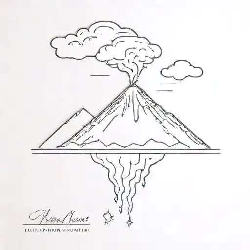 Volcano tattoo design idea