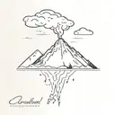 Volcano tattoo design idea