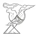 Volcano tattoo design idea