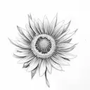 create a little aster flower that blooms in september and has a purple colour and all the petals are fallen down tattoo design idea